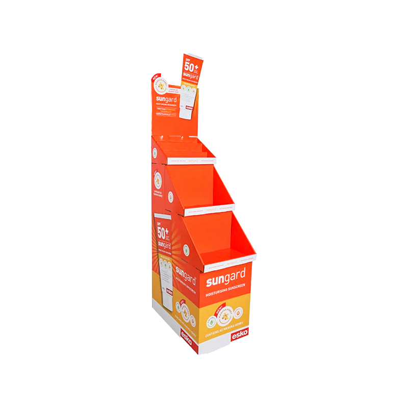 High quality cardboard display shelf for sunscreen cream sales 