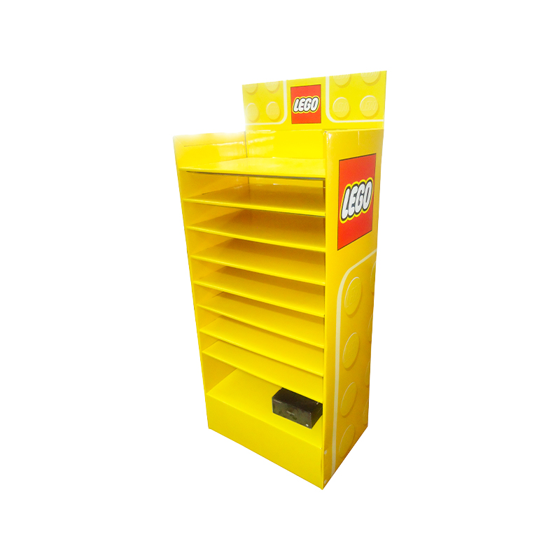 Eco-friendly lego-style corrugated display stand for supermarket 